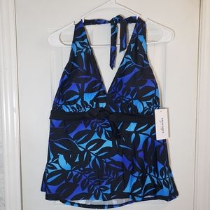Plus Size Blue Swim Top